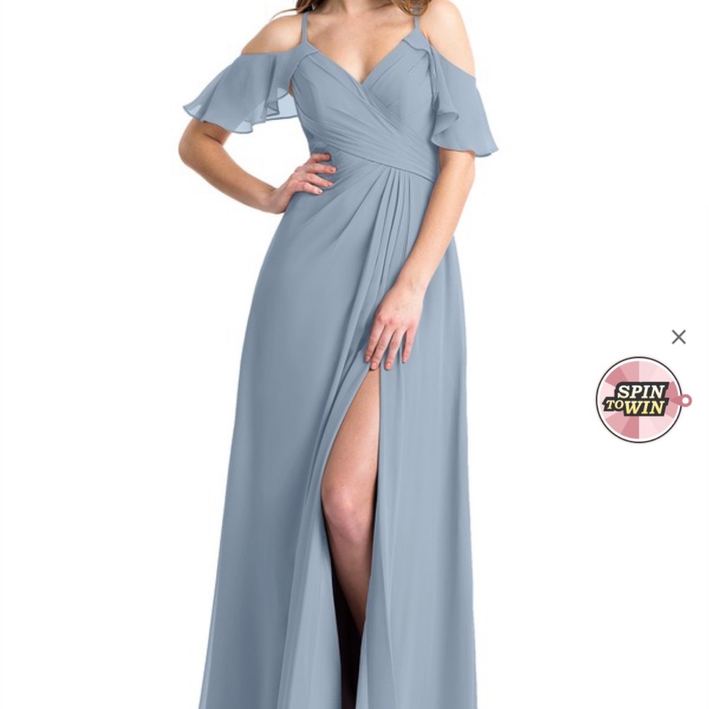 AZAZIE Dakota Dusty Blue Bridesmaid Dress UNALTERED